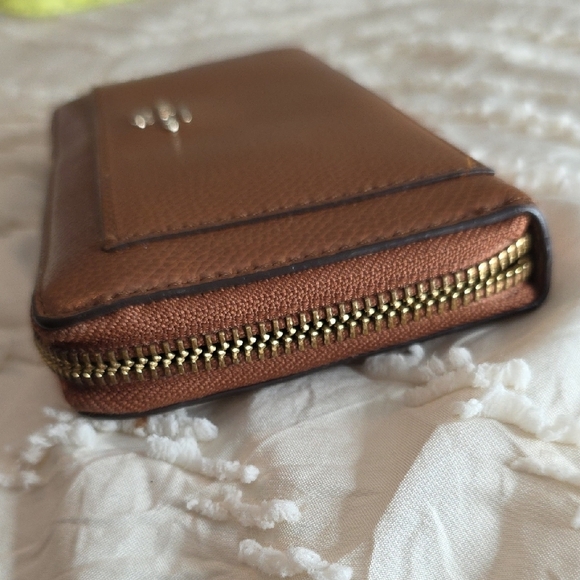 Coach Purse Accordian Wallet Zipper Brown - Picture 7 of 11